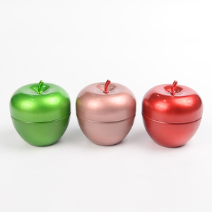 Apple hình dạng quà tặng giáng sinh tin có thể tùy chỉnh nến <span class=keywords><strong>tins</strong></span> với nắp thiếc nến lọ - Product Image 1
