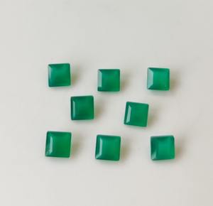 Piedra preciosa suelta facetada de ónix verde Natural hecha a mano corte cuadrado de calidad superior 3mm-30mm joyería al por mayor - Product Image 3
