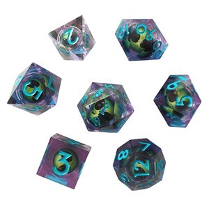 <span class=keywords><strong>Set</strong></span> di Dadi in Resina Glitterata, 7 Pezzi Poliedrici per DND RPG, Dadi da Tavolo con Logo Personalizzato, Vendita all'Ingrosso - Product Image 3
