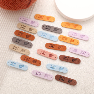 1.2x4.5cm en stock 0.47x1.77 pouces fait à la main avec amour coudre étiquette en cuir suédé avec coeur pour coudre crochet tricot - Product Image 3