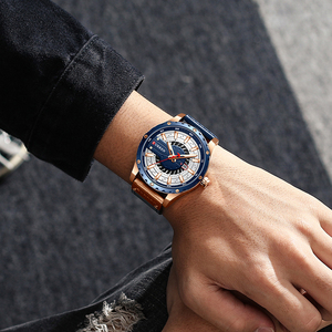 Montres CURREN 2022 8374 Marque de mode <span class=keywords><strong>Montre</strong></span>-bracelet en cuir décontractée <span class=keywords><strong>Montre</strong></span> à quartz pour <span class=keywords><strong>homme</strong></span> Nouvelle <span class=keywords><strong>montre</strong></span> <span class=keywords><strong>chic</strong></span> avec aiguilles lumineuses - Product Image 6