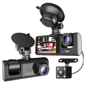 3 kênh 1080P WIFI Dash Cam ống kính kép hộp đen Video Recorder Rear View <span class=keywords><strong>Camera</strong></span> cho xe tự động điện Xe <span class=keywords><strong>DVR</strong></span> Cam đen - Product Image 3