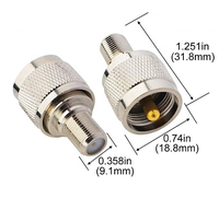 Conector hembra F a adaptador de enchufe macho UHF Conector F a conectores de cable coaxial RF coaxial SO-239 de A
