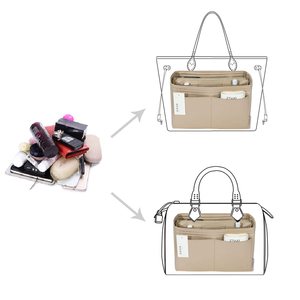 Bán buôn tùy chỉnh thời trang cảm thấy Túi tổ chức dây kéo kim loại Túi Xách Tote Shaper PURSE chèn 7 kích cỡ cho nhanh chóng neverfull Tote - Product Image 4