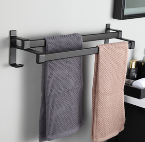 <span class=keywords><strong>Porte</strong></span>-serviettes à <span class=keywords><strong>main</strong></span> Double, en aluminium, noir mat, pour <span class=keywords><strong>salle</strong></span> <span class=keywords><strong>de</strong></span> <span class=keywords><strong>bain</strong></span>, <span class=keywords><strong>porte</strong></span>-serviettes avec crochet, nouvelle collection - Product Image 1