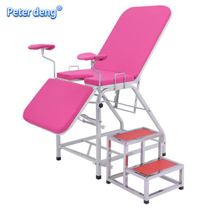Mesa de exploración obstétrica Peter Deng de acero inoxidable, cama de examen ginecológico con taburete para uso clínico - Product Image 1