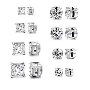 Pendientes de tuerca de 5mm <span class=keywords><strong>para</strong></span> hombres y mujeres Pendientes de tuerca redondos cuadrados con <span class=keywords><strong>imán</strong></span> de acero inoxidable sin agujeros <span class=keywords><strong>para</strong></span> los oídos - Product Image 2