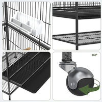 En gros Métal Durable Cage En Plein Air Chine Canary Bird Cage Perroquet Avec Roues
