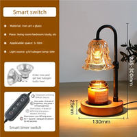 Lampe chauffe-bougie à intensité variable avec minuterie, luminosité réglable, construction en bois et verre, aromathérapie, écologique, décoration intérieure