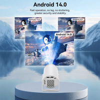 Mini-projecteur sans fil WiFi LCD portable pour la maison, écran miroir intelligent, 200 ANSI, Android 14, 720P/1080P, vente en gros, prêt à l'emploi
