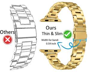 Keepwin-Pulsera de metal para mujer, correa de reloj de 40mm para <span class=keywords><strong>Apple</strong></span> iWatch 9 <span class=keywords><strong>SE</strong></span> 8 7 6 5 4 3 2 1 - Product Image 3