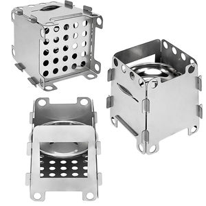 Sac à dos poche d'urgence <span class=keywords><strong>Bushcraft</strong></span> <span class=keywords><strong>bois</strong></span> en acier inoxydable Flatpack réchaud de Camping en plein air - Product Image 4