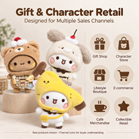 Pendentif Poupée en Peluche Kawaii Japonaise Coréenne avec Tenue Interchangeable, Breloque de Sac Personnage, Porte-clés Unisexe, 14 Ans et Plus, Vente en Gros OEM ODM