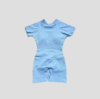 Combinaison de yoga sans couture pour femmes, manches courtes, short, tenue une pièce, body, combinaison de sport athlétique