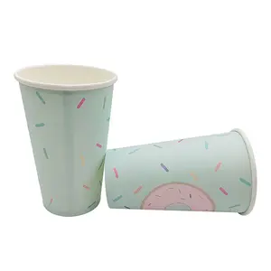 Tazas de papel desechables personalizadas, ecológicas, para helado