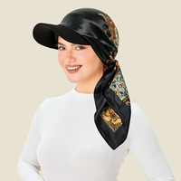 Zifeng OEM Nouveau chapeau imprimé européen et américain avec visière triangulaire et foulard en satin imprimé