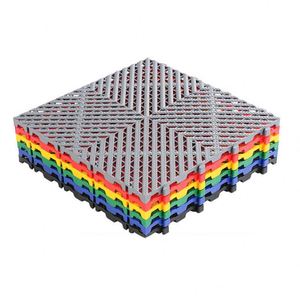 Dalles de sol industrielles en plastique colorées antidérapantes à clipser, durables et emboîtables pour garage - Product Image 3