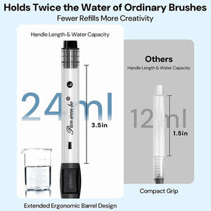 Panwenbo Lot de 6 stylos pinceaux à eau rechargeables anti-fuite stylos à peinture rechargeables stylo pinceau à eau pour <span class=keywords><strong>Aquarelle</strong></span> Gouache - Product Image 4