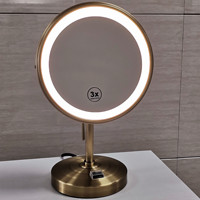 Miroir de maquillage LED grossissant ZIHAN avec plateau rond en verre intelligent et grossissement 3X