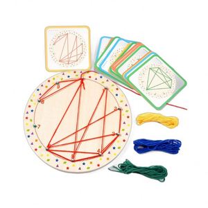 Montessori STEM Toy <b>Rubber</b> Bands Geoboard Math Pattern <b>Blocks</b> RoundGeo Board - Product Image 3