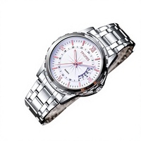 Montre à quartz pour homme TPOFHS style Xiaohongshu, décontractée, anti-lumière bleue, avec calendrier, bracelet en acier inoxydable, affichage à aiguilles, 43 mm