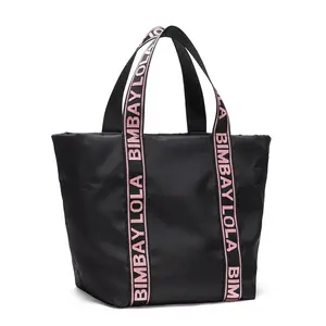 Women's Tote Bags Nylon Waterproof Tote Bag Letter Woven Straps Ladies Shoulder Handbags Purse Fashion Women Unisex Clutch