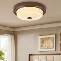 Plafonnier encastré LED minimaliste moderne pour chambre à coucher Décoration intérieure Luminaire en fer et verre