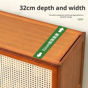 <span class=keywords><strong>Zapatero</strong></span> Alto de Bambú para <span class=keywords><strong>Entrada</strong></span>, Ultra <span class=keywords><strong>Estrecho</strong></span>, Multicapa, Desmontable, con Puerta, para Uso en Pasillos, <span class=keywords><strong>Zapatero</strong></span> Doméstico - Product Image 4