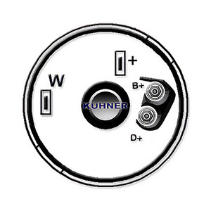 ไดชาร์จที่ใช้ร่วมกันได้กับรถยนต์ VOLVO 740 2.4 Turbo-Diesel (กำลัง: 80 กิโลวัตต์, แรงม้า: 109) ตั้งแต่ปี 09-1985 ถึง 07-1992 รุ่น KUHNER 30900RI ของใหม่ - Product Image 3