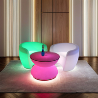 Fauteuil LED Moderne Lumineux en Forme de C, Coque Translucide Givrée, Chaise Longue Individuelle pour Bar, Boîte de Nuit, Hôtel, Piscine