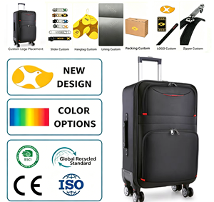 Fabbrica OEM Logo bagaglio in <span class=keywords><strong>tessuto</strong></span> morbido di alta qualità <span class=keywords><strong>grande</strong></span> panno <span class=keywords><strong>valigia</strong></span> da viaggio con Spinner Caster - Product Image 6