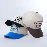 Casquette de sport en coton à 5 panneaux pour homme, bicolore, de haute qualité, personnalisée, avec visière incurvée et lettres brodées, style snapback