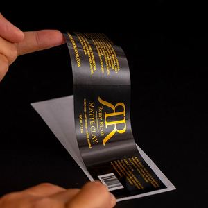 Autocollants d'emballage de produits cosmétiques en vinyle avec logo personnalisé, estampage à chaud doré, vente en gros, étiquettes adhésives imperméables - Product Image 3