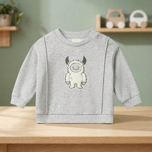 Sweat-shirt décontracté ample pour filles, brodé de dessins animés, collection Printemps-Automne, prêt à expédier, pour bébés et enfants - Product Image 3