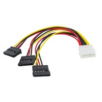 Kabel Splitter SATA 1 ke 2 Model 168 20cm untuk Adaptor Data PC, Kabel Daya Internal Khusus