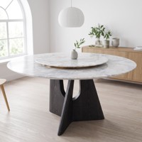 Ensemble de meubles de salon de luxe, ensemble de table à manger extensible moderne de luxe, table à manger ronde rotative