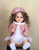 Mehrsprachige Konversationsaufzeichnung 22 Zoll Lebensechte Neugeborenen-Babypuppe Weiche Silikon-Vinyl-Mädchenpuppe Geburtstagsgeschenk Anpassbar