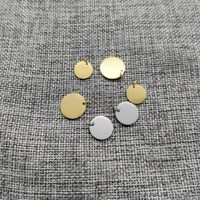 Vente en gros de disques circulaires vierges en acier inoxydable poli miroir, argenté et doré, de 15 mm et 18 mm, pour la fabrication de breloques, de pendentifs et de charms