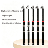Canne à pêche télescopique en fibre de verre, 7 sections, haute puissance, haute résistance, longue portée, 1,8-3,6 m, portable, pour carpes et snapper