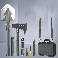Ensemble pelle-tarière-marteau tactique d'extérieur, pelle multifonction en acier au manganèse de qualité industrielle pour camping, survie et utilisation embarquée