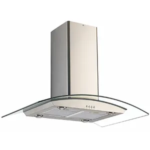 Kitchen Island Range Hood with glass