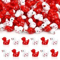 Nouveaux mini-canards DIY pour la collecte de fonds, accessoires en PVC faits à la main, mini-ornements créatifs avec ruban rouge, mini-canards avec ruban de sensibilisation