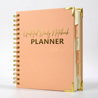 Carnet de planification A5 personnalisé avec spirale, agenda quotidien non daté, journal relié rigide avec intercalaires pour l'organisation