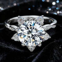 Bague de fiançailles et alliance de luxe en argent sterling S925 torsadé en forme d'étoile, avec moissanite GRA 3 carats couleur D VVS pour femme