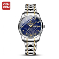 Montre Homme Luxe Tourbillon Phase Lune Romain Jour Date Acier Boucle Papillon Lumineux Verre Étanche Sur Mesure Gros