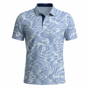 Polo de golf personnalisé pour homme, imprimé abstrait, respirant, séchage rapide, extensible, OEM ODM, fabrication sous marque privée - Product Image 5