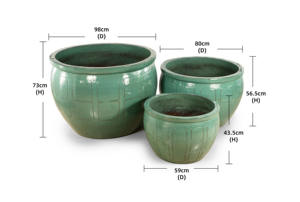 Pots à fleurs modernes en céramique émaillée durables de 1 mètre avec drainage pour bonsaï d'intérieur - Jardinières de sol en gros - Product Image 6