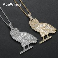 Collier chaîne corde avec pendentif animal en zircon cubique glacé CN450, bijoux hip-hop en laiton plaqué or, cadeau unisexe pour fête