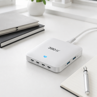 Pengisi Daya Laptop Desktop Elektrik Ultra Tipis 390W QC3.0 ABS Multi Port Tipe-C 5V3A Adaptor Kamera Earphone Tablet