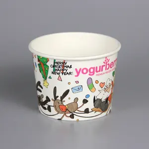 Contenitore di carta per Yogurt congelato stampato personalizzato per usa e getta 2018coppa di carta per gelato ciotola per gelato cibo di carta artigianale personalizzato accetta
